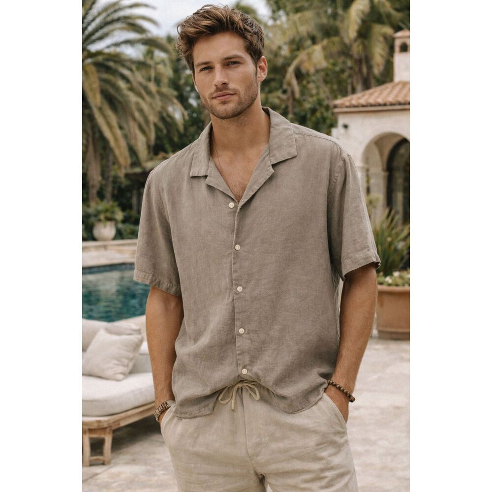 Abercrombie & Fitch Men’s Casual Button-Down Shirt in Taupe
